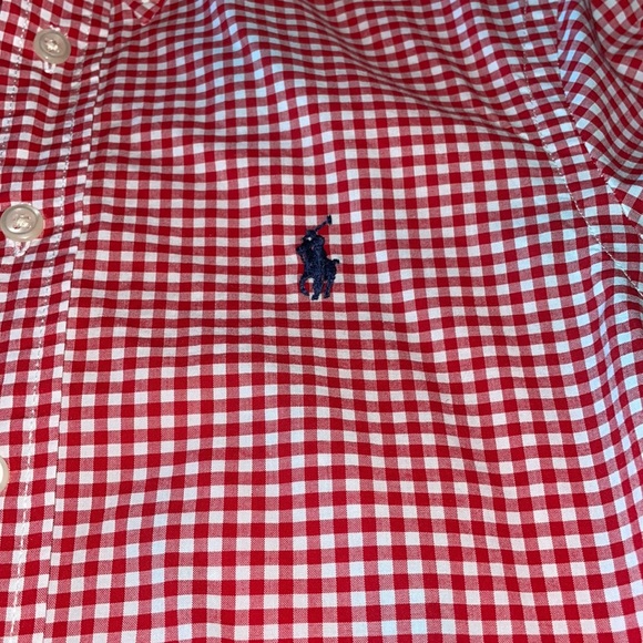 Ralph Lauren boys oxford shirt red/white gingham sizes small, medium & large - Picture 3 of 9